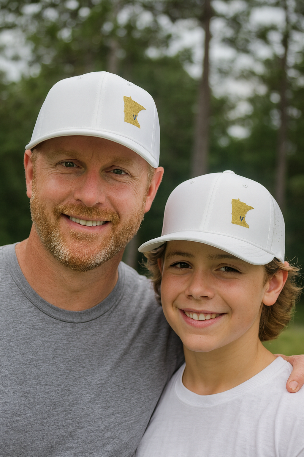 FlexFit 110: White with Gold State of MN Logo Hat
