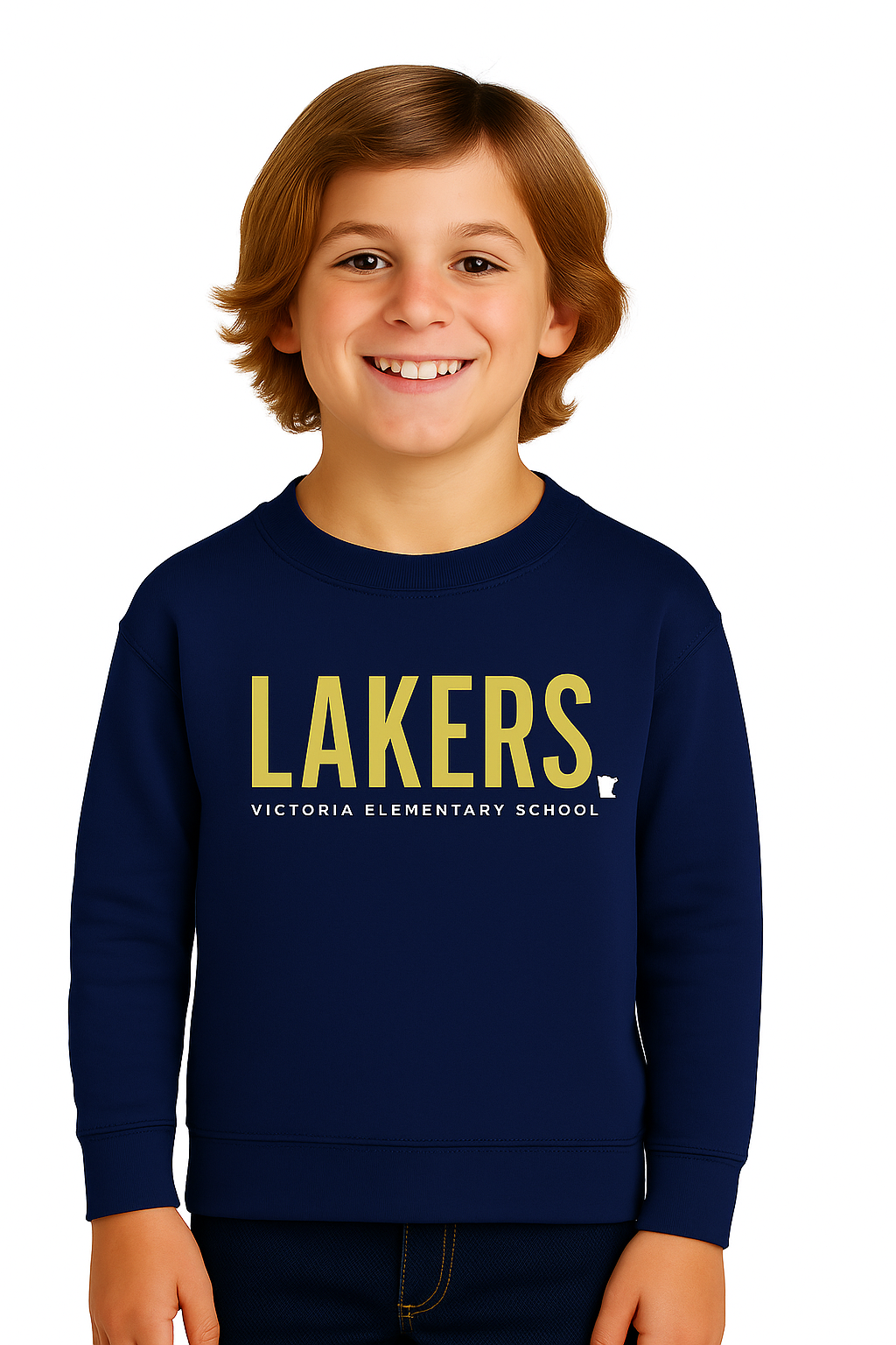 Navy Blue "Lakers" Crewcut Sweatshirt