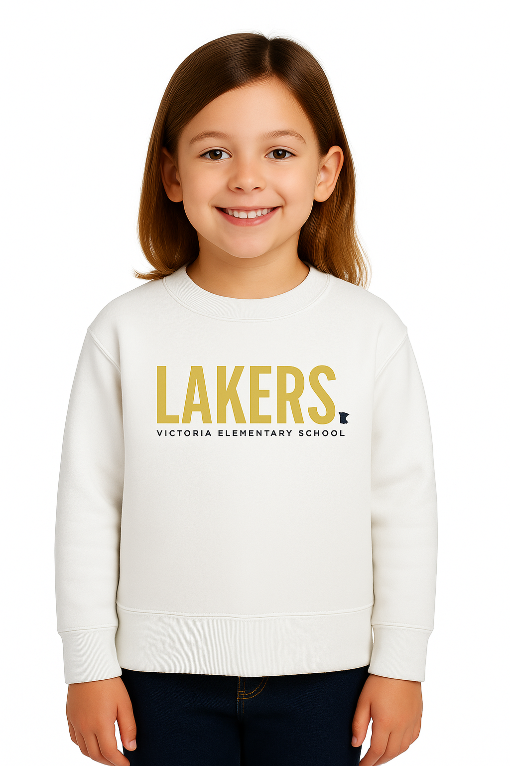 White "Lakers" Crewcut Sweatshirt